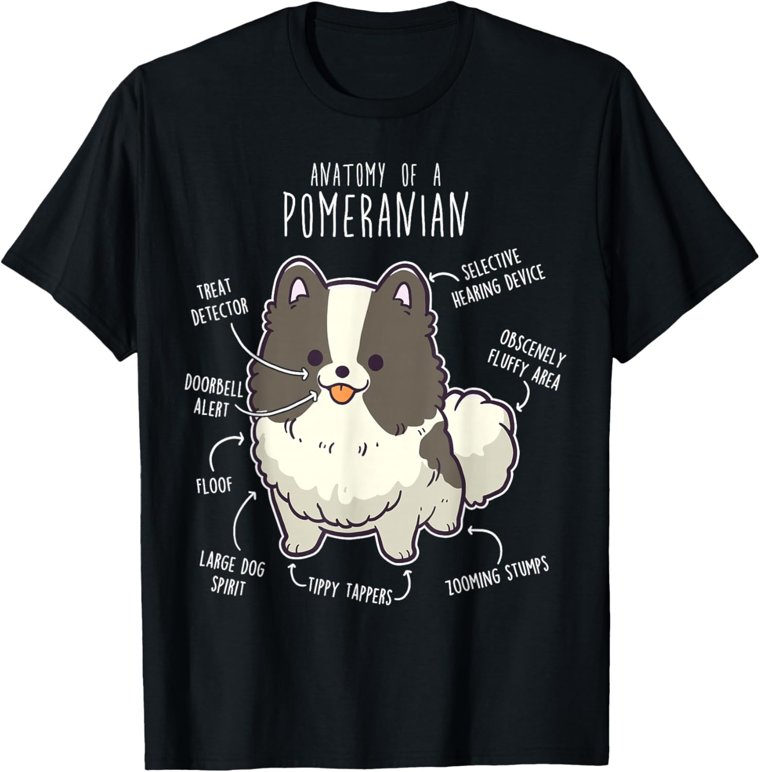 Анатомия Померанского шпица Забавный Милый Пес Графическая Футболка Милый Любитель Питомцев Хлопковая Футболка Повседневная Поездка 4XL