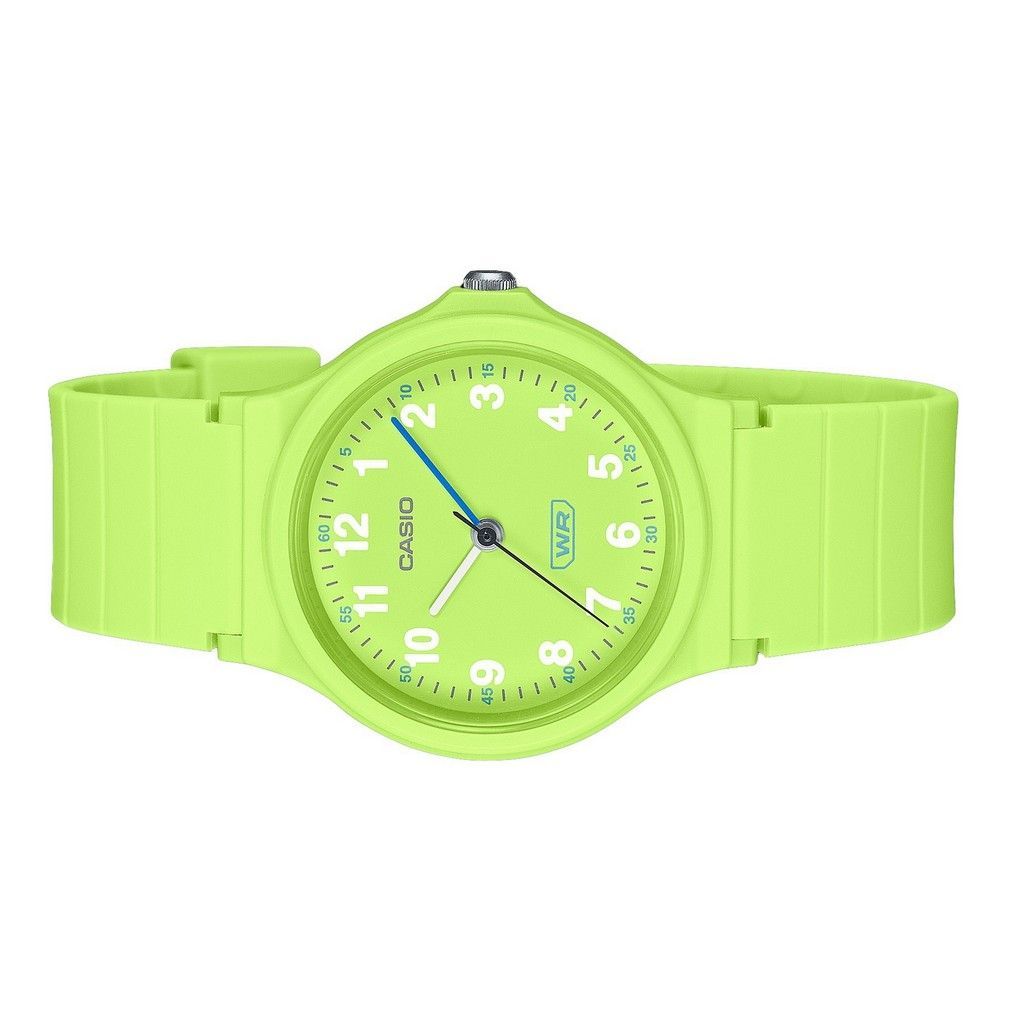 Casio Pop Analogique Vert Citron Bracelet en Résine Bio-Basée Cadran Vert Citron Quartz LQ-24B-3B Montre Femme