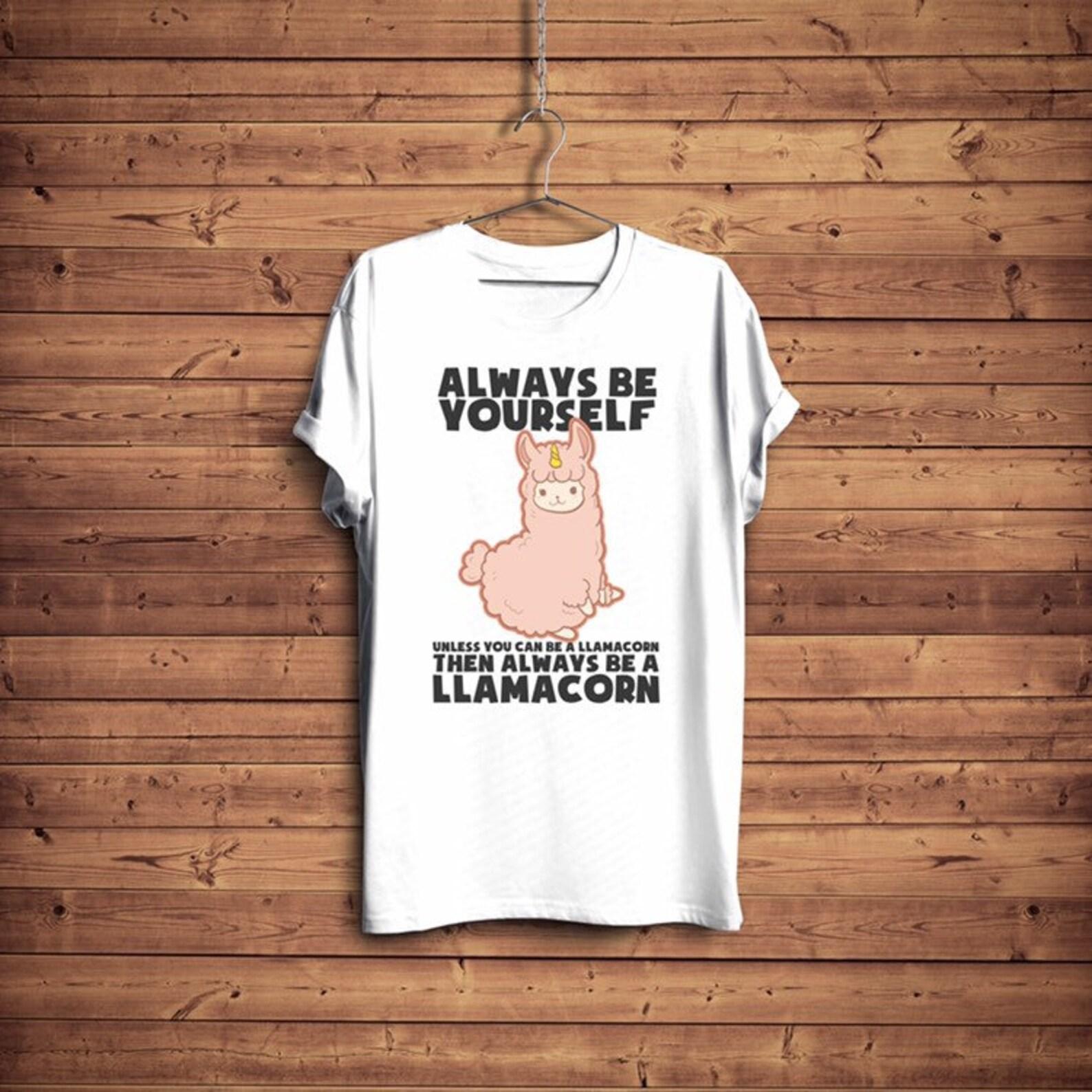 Llamacorn Shirt ALWAYS BE A LLAMACORN Girls Llama Lover Gift L