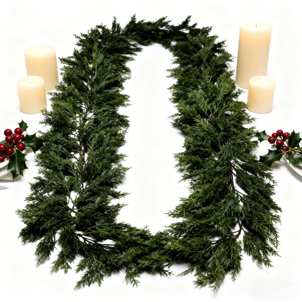 2025 Independence Day Norfolk Soft Rubber Hand-feel Pine Needles Christmas Garland