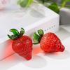 Crystal Strawberry Figurine Glass Fruit Miniature Statue Paperweight Ornament for Home Table Decors and Art Collectors