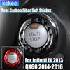 Real Carbon Fiber Car Accessories Engine Start Button Ring Trim Cover Soft Sticker For Infiniti JX 2013 QX60 2014 2015 2016