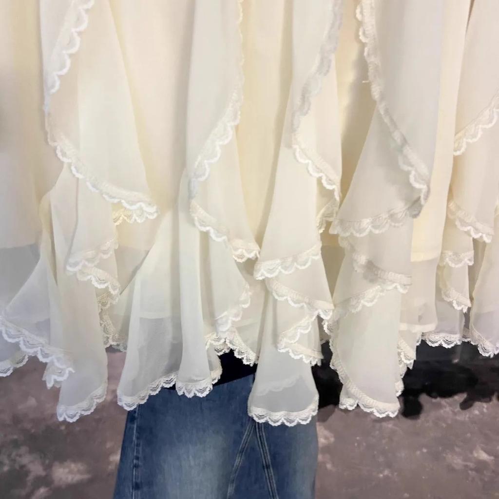 Sukně pro ženy Vintage ležérní sukně Jednobarevné Krajkové Asymetrické S vysokým pasem Sladké Mini Jarní Letní sukně