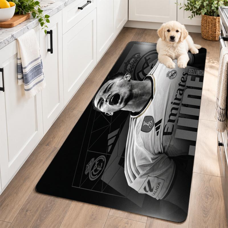 Flannel Kitchen Mat Jude Bellingham Soft Area Rug Non Slip Floor Carpet Home Decoration