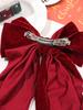 Large Red Satin Hair Bows, Clips, and Barrettes - Hair Accessories for Women, Christmas Gift