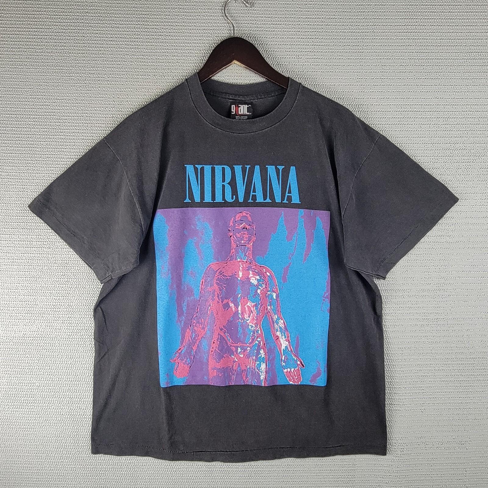 Nirvana T-shirt Sliver size XL 2 sided faded black Boot reprint XXXXL
