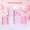 12Pcs Paper Gift Packing Bag Pink Bow Candy Cookie Bags Durable Present Wrap Bag  Celebration