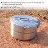 1.5L Camping Pot 304 Stainless Steel Folding Handle Stable Camping Cook Pot with Lid for Outdoor Mountaineering Hiking