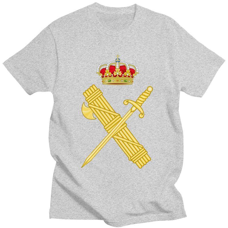 Custom Emblem Of The Spanish Civil Guard Tshirts Men Short Sleeve T Shirt Spanish Coat Of Arms Tshirt Slim Fit Pure Cotton Tee