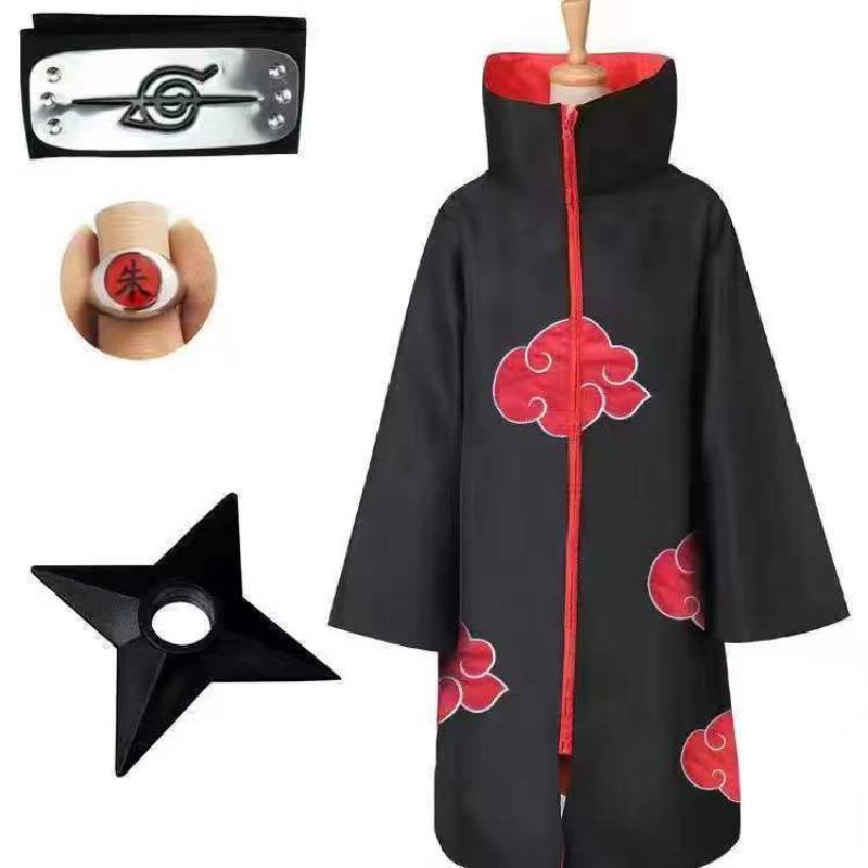 Naruto A Feixiao organizes earth clothes cos jacket jade ring red cloud cape costume role-playing must-have