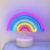 3D Acrylic Desktop Rainbow Night Light with Base Rainbow-shaped Neon Light  Holiday Decoration