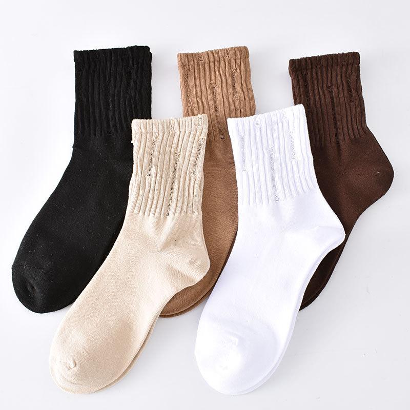 5 Paare/ Los Traumähnliche Damen Socken Harajuku Retro Stickerei Frühling 3D Strickerei Blumen Geprägter Druck Lolita Weihnachtsgeschenk