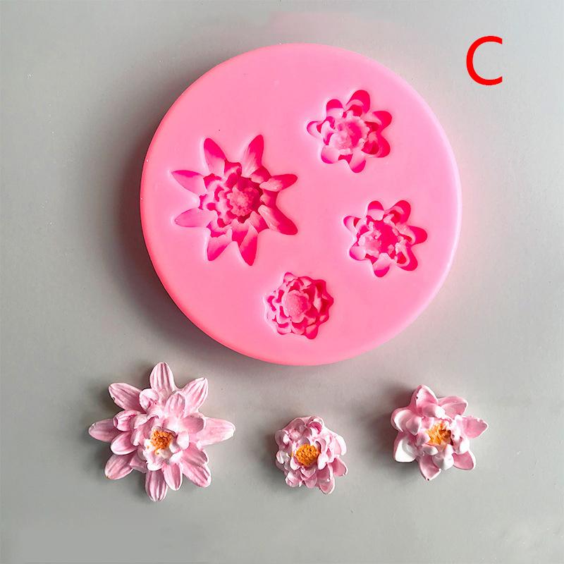 

3D цветы лотоса силиконовая форма для выпечки своими руками кухонный инструмент для шоколадной помадки торт украшение день рождения свадьба вечеринка форма для выпечки