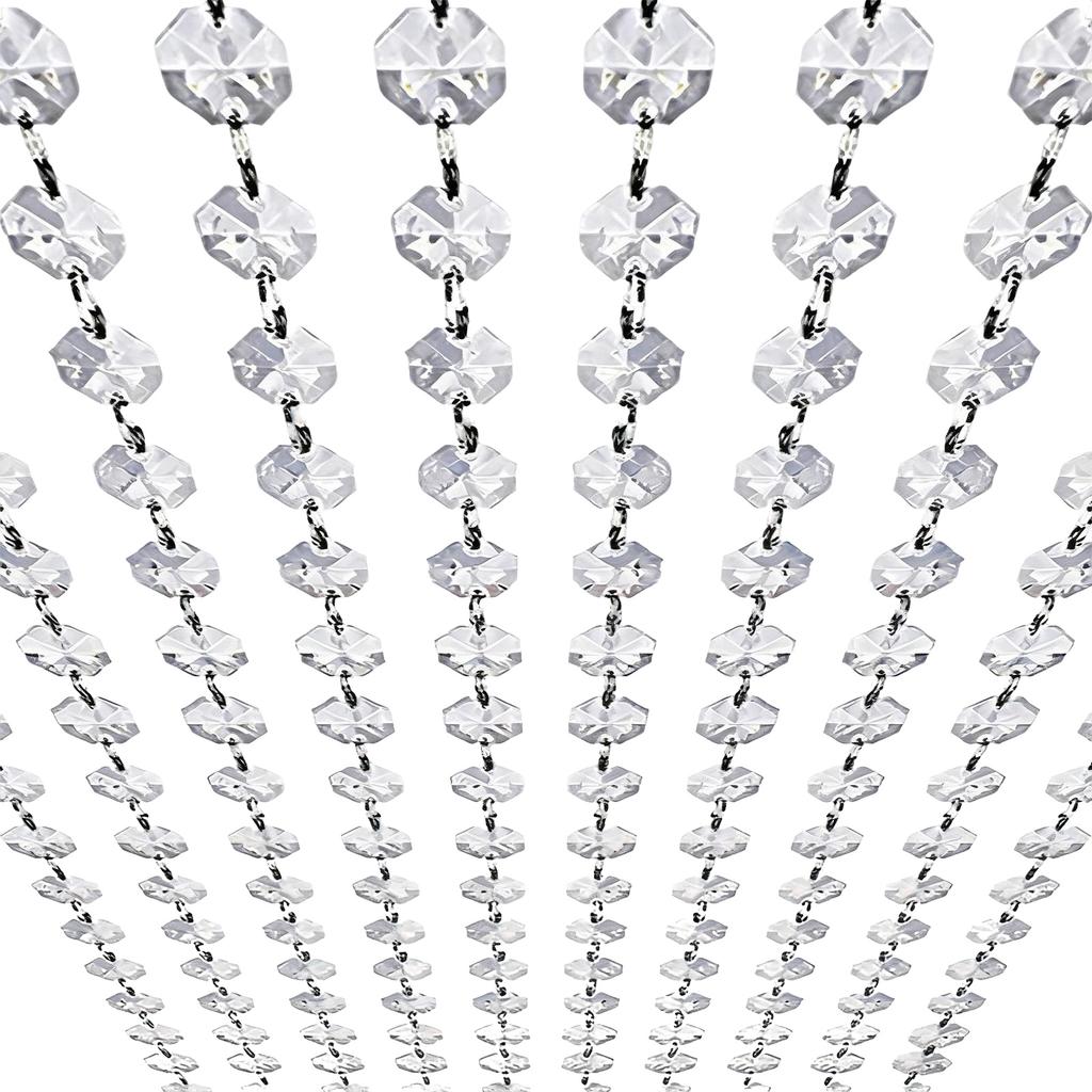 14mm Acrylic Crystal Octagonal Bead Curtain Wedding Road Guide Beads Octagonal Bead Chain KTV Bar Decorative Chain Curtain