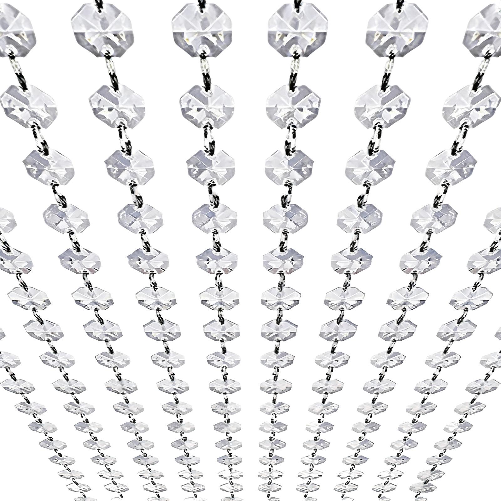 

14 мм Акриловая хрустальная восьмигранная бусина Занавеска Свадебный путеводитель Бусины Восьмигранная цепочка из бусин Декоративная цепочка для KTV бара Занавеска One Size белый