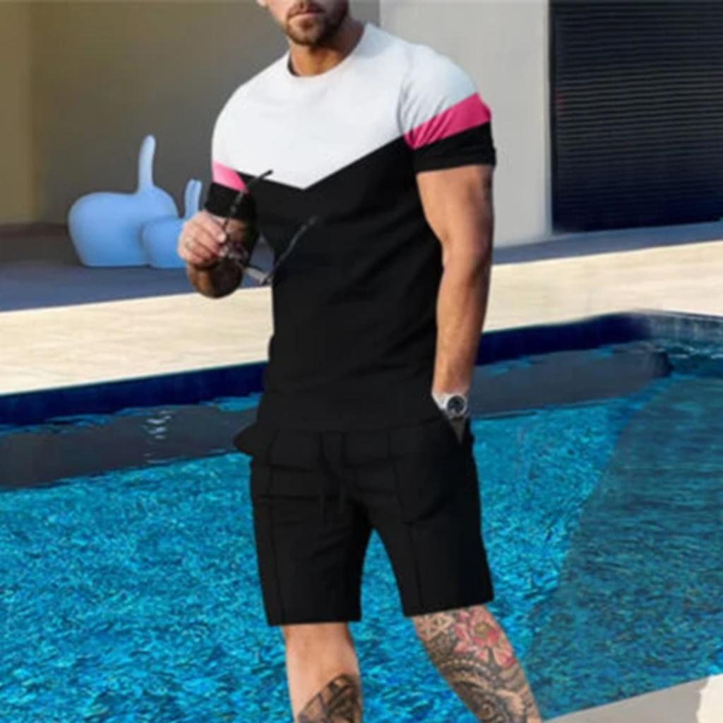 Hawaïs Heren T-shirt Casual Pak Zomer Korte Mouw Korte Broek Een Set Straatkleding Strandbroek Met Een Top Simpel Pak Voor Mannen