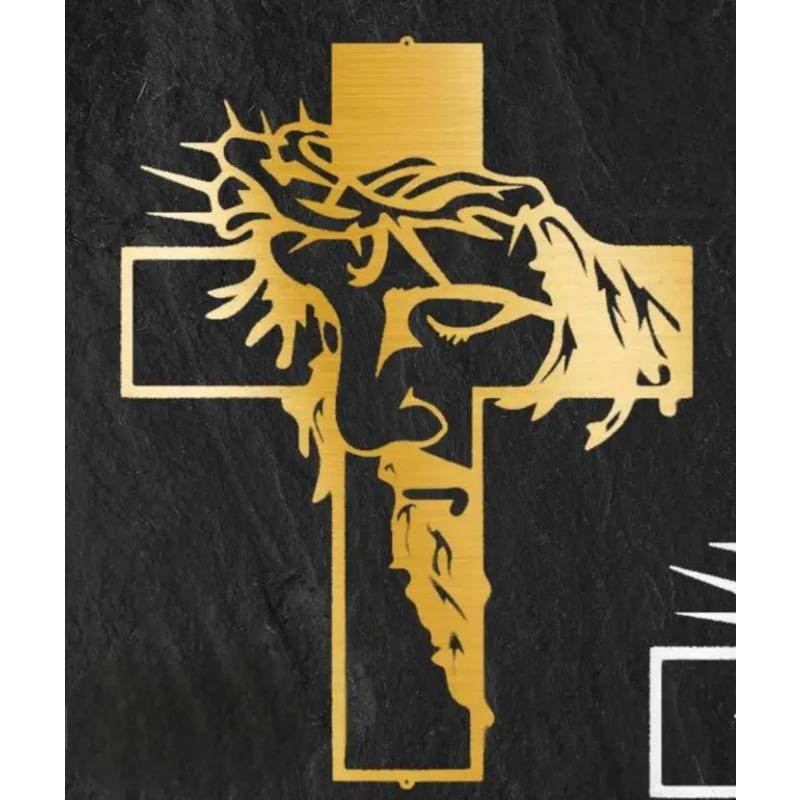 Jesus Kreuz Metallschild Christus Wandkunst Dekor Ostern Wandbehang Kreuz Jesus Statue Jesus Christliches Kreuz Dekoration