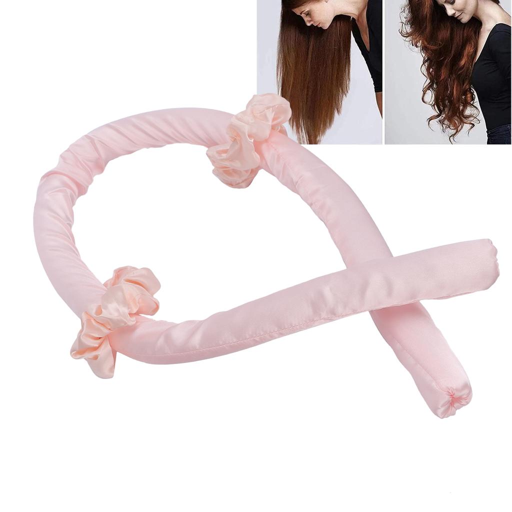 Heatless Hair Curlers No Heat Curls Headband DIY Natural Sleeping Hair Curling Styling Tool Pink