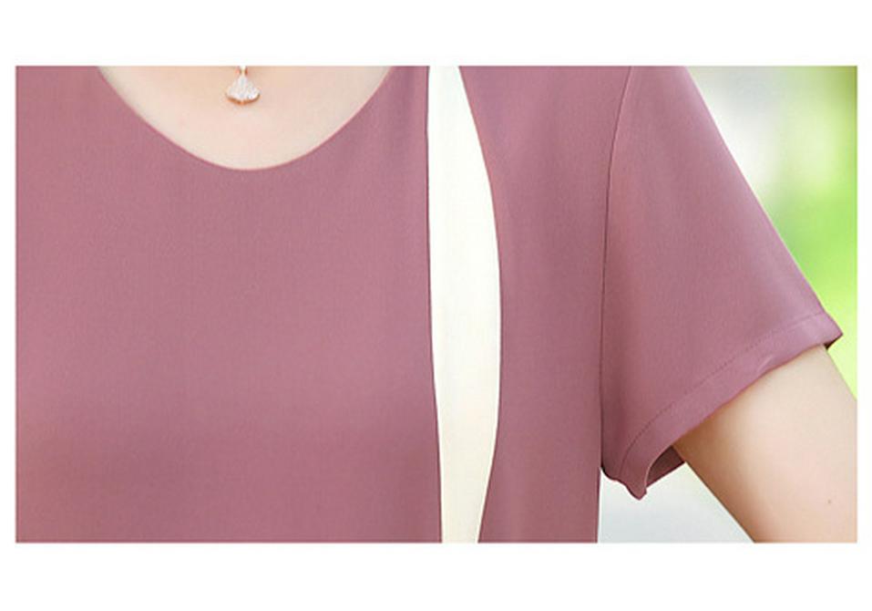 Elegant Summer Dress for Mid-Aged Women: Fashionable & Slimming with Short Sleeves