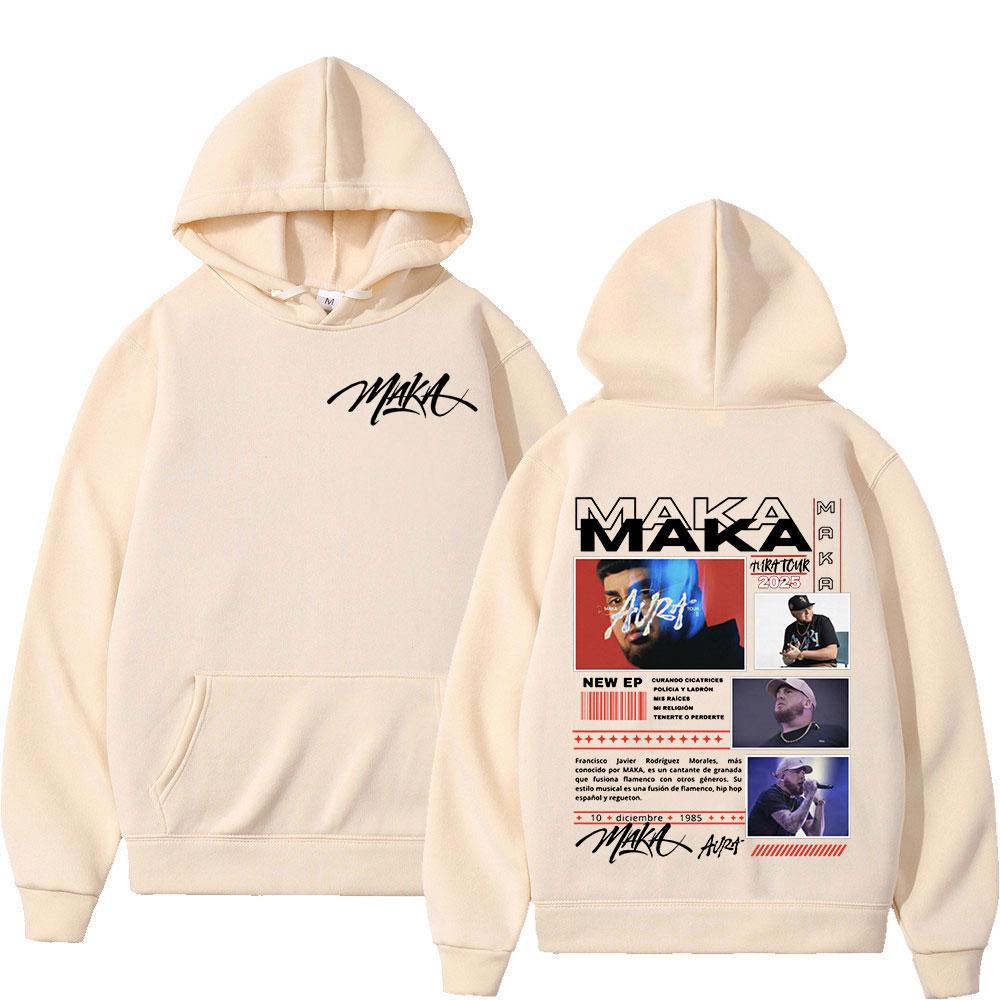 Rapper Maka Aura  Tour Merch Hoodies Men's Women Fashion Hip Hop Hooded Sweatshirts Fans Gift Oversized Pullovers Streetwear