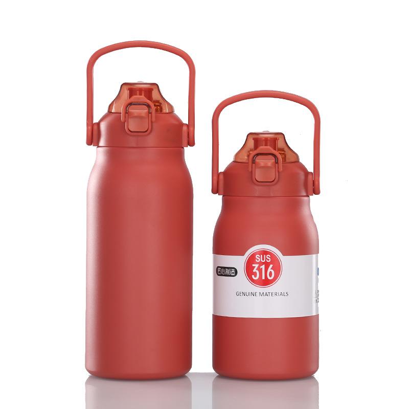 Space Pot 316 Stainless Steel Vacuum Spray With Straw, Sports Water Cup, Bounce Cover Portable Travel Cup