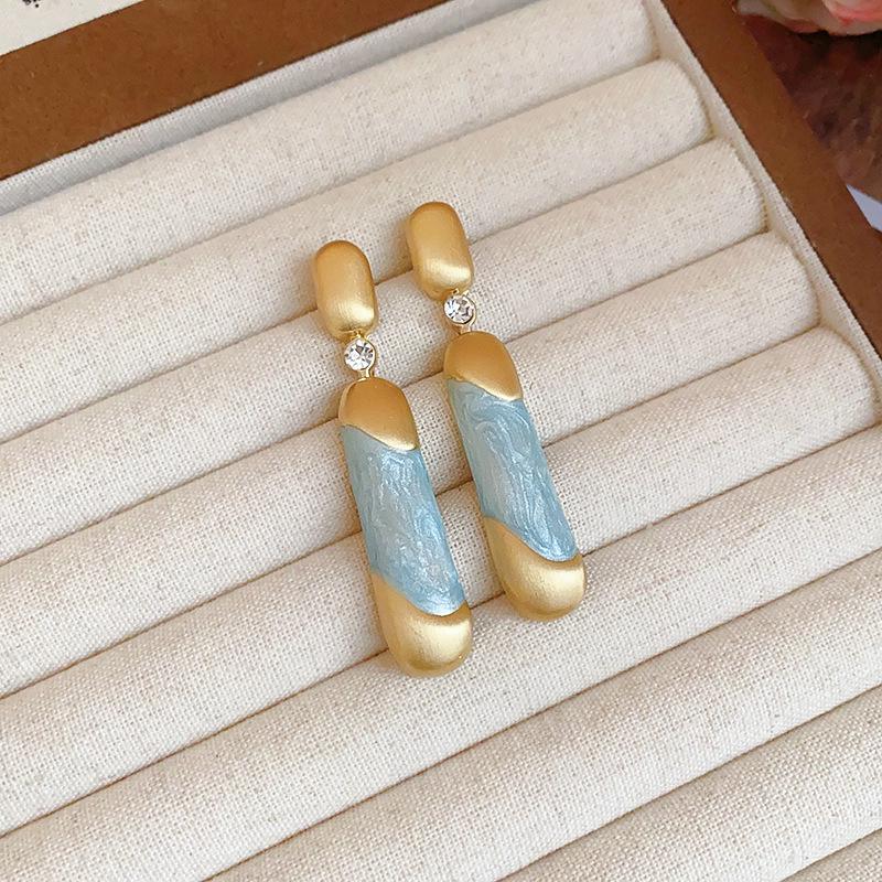 Vintage Silver Needle C-Shaped Diamond Pearl Stud Earrings - Elegant and Versatile Niche High-End Jewelry