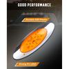 cciyu 4pcs 6.5" 16LED Oval Amber 16LED Side Marker Clearance Lights with Chrome Bezel Truck Panelite Lights Turn Signal Compatible with