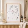 Abstract Wall Art Minimalist Line Art Female Portrait Sketch Canvas Painting Nordic Style for Bedroom Living Room Wall Decor