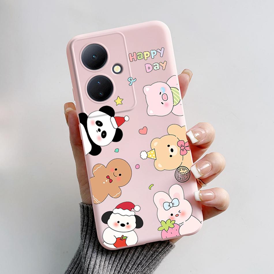For Vivo V29 Lite 5G Case VIVOY78 Y 78 6.78'' Soft Cartoon Bear Frog Silicone Back Covers For Vivo Y78+ V29 Lite 5G Phone Cases