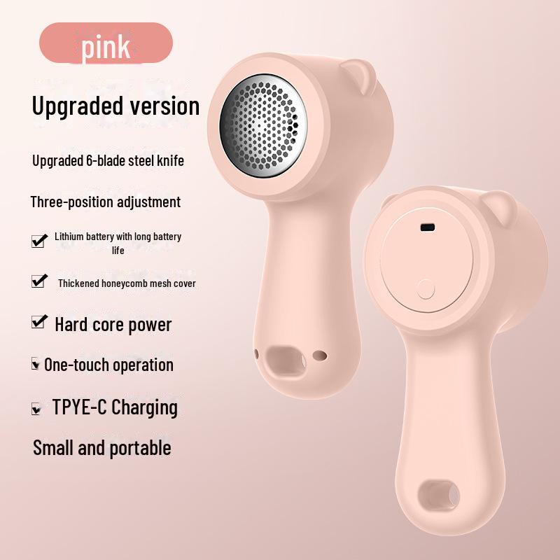 IQ Bear Hairball Trimmer: Rechargeable, Portable 2-in-1 Hair Remover with Digital Display for Household Use