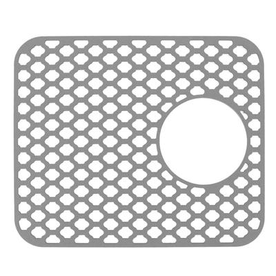 Sink Mat Silisone Protector with Side Drain Hole Anti Slip Scratch Easy Maintenance Sink Grid for