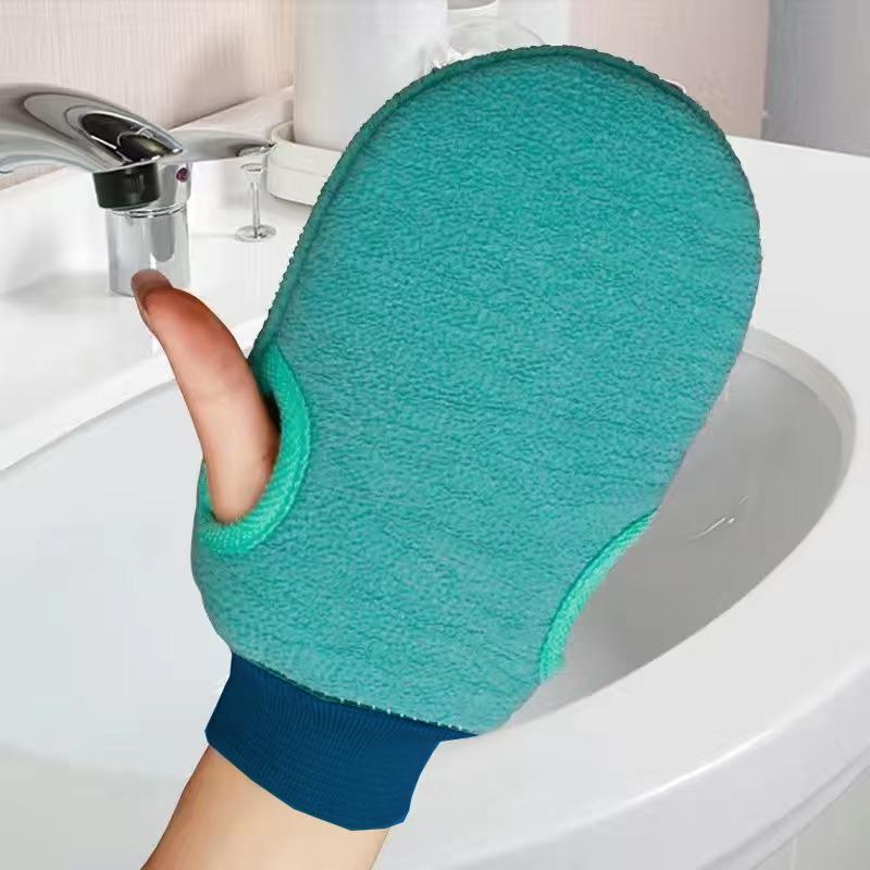 Shower Exfoliating Gloves Peeling Mitten Bath Towel Northeast Dead Skin Scrubber Body Peeling Korean Pad Exfoliating Glove Scrub зелёный
