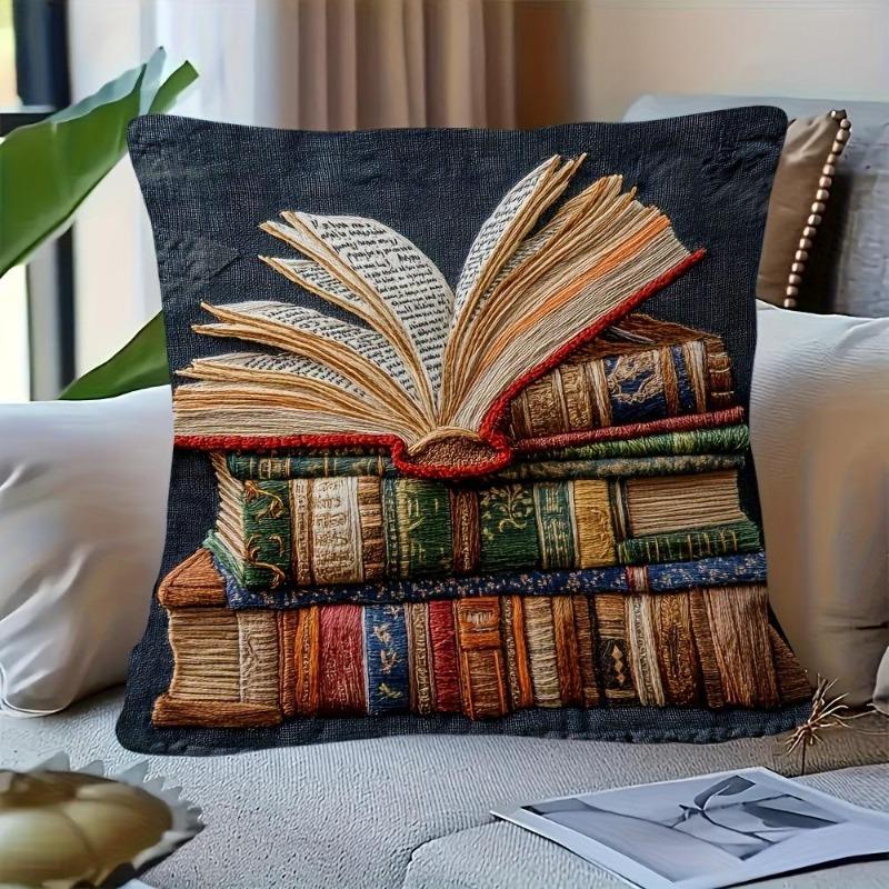 MYVIT Fronha curta de pelúcia colorida estilo boêmio, 45x45cm, adorável decoração de gatinho para sala de estar e quarto. (Inserção de travesseiro não incluída)