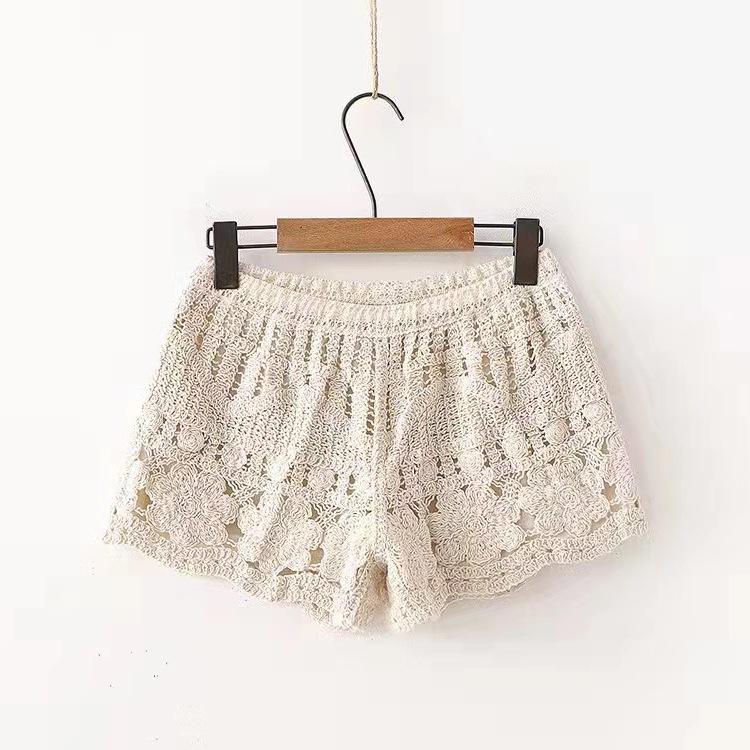 Women s Loose Fit Embroidered Lace Safety Shorts - One Size One Size