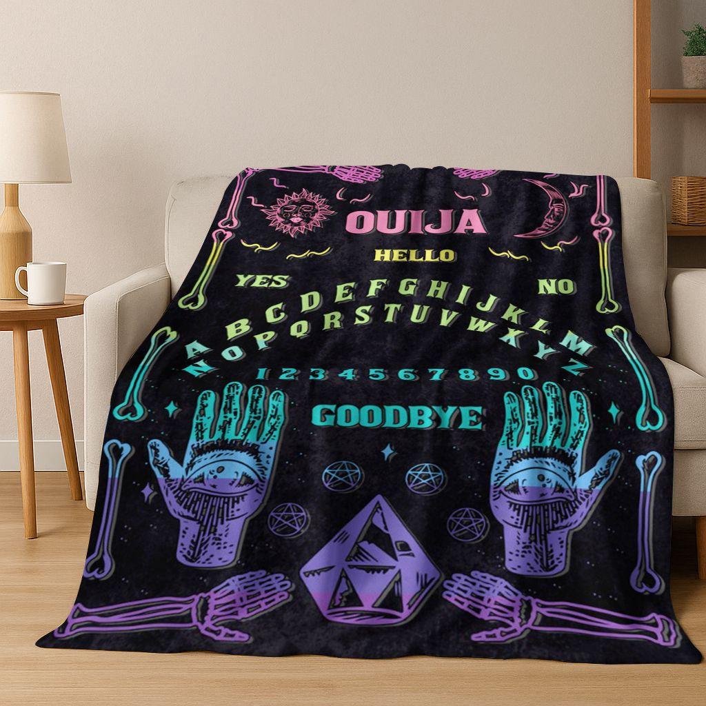 Witch Ouija Gothic Spirit Board 3D Retro Flannel Blanket,Warm and Cozy Soft Throw Blanket for Home Bedroom Bed Sofa Travel Cover