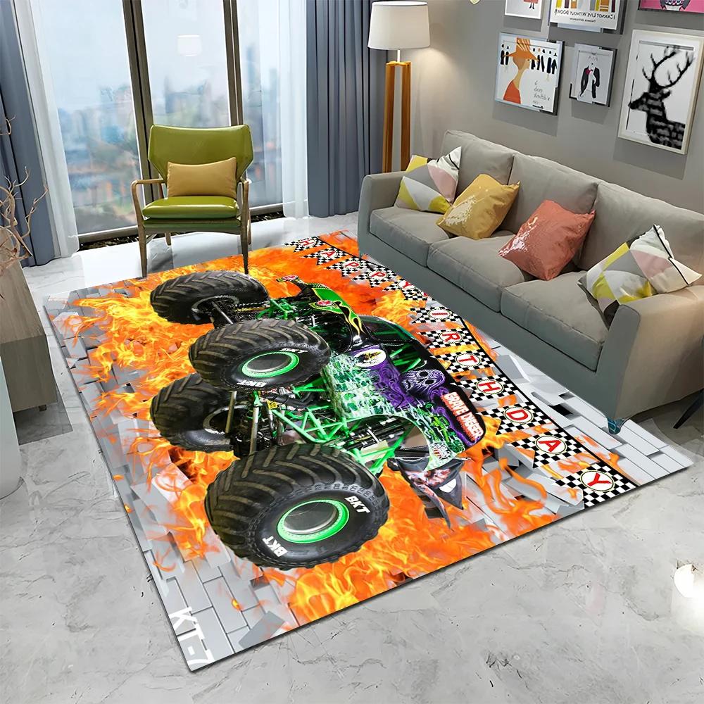 Covor 3D Monster Jam Monster Truck Desen Animat pentru Casă Living Dormitor Canapea Covoraș Decor, Covor pentru Copii Covoraș de Podea Antiderapant