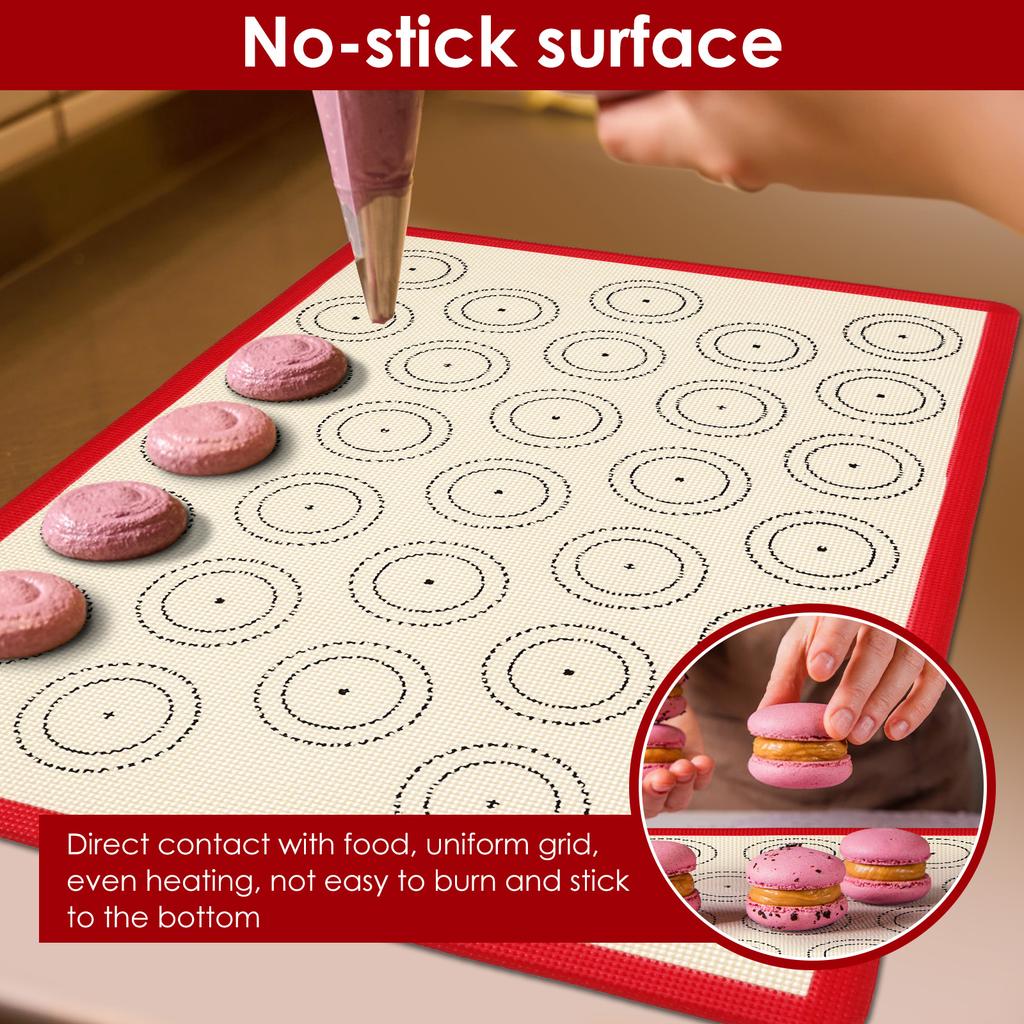 Macaron Silikon Bakmatta Non-Stick Ugnsplåtsfoder Bageriverktyg Kaka Ugnsunderlägg för Kaka /Bröd/ Macaron Baktillbehör