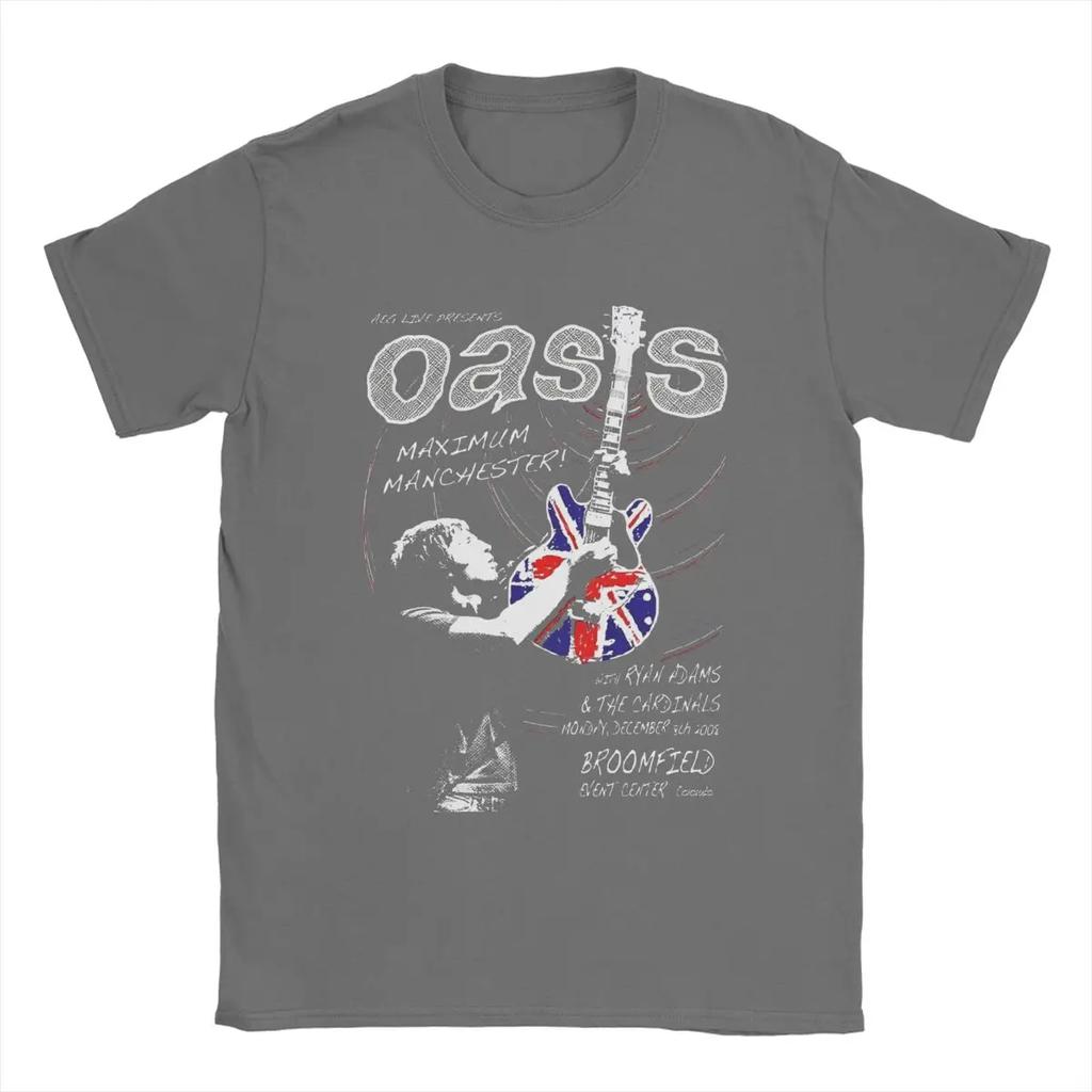 The Classic Rock Band Oasis Men's Pure Cotton T-shirt Y2K Short-sleeved Summer Fashion Trend Casual Wear Top