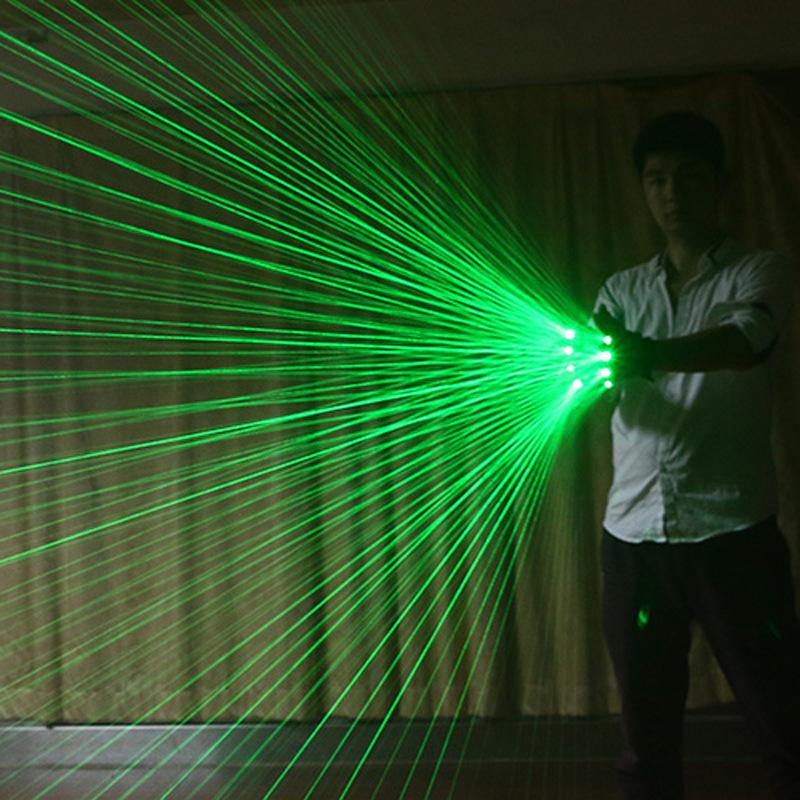 Laser Dance Gloves Red Green Beam Stage Props LED Palm Light Nightclub Performance Cool Lighting Accessory