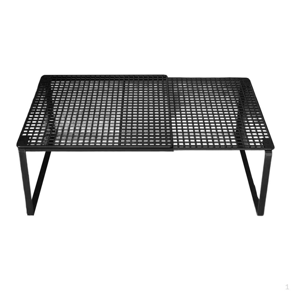 Expandable Cabinet Shelf Stand Non-Slip Closet Organizer Adjustable for Plates Household Bedroom
