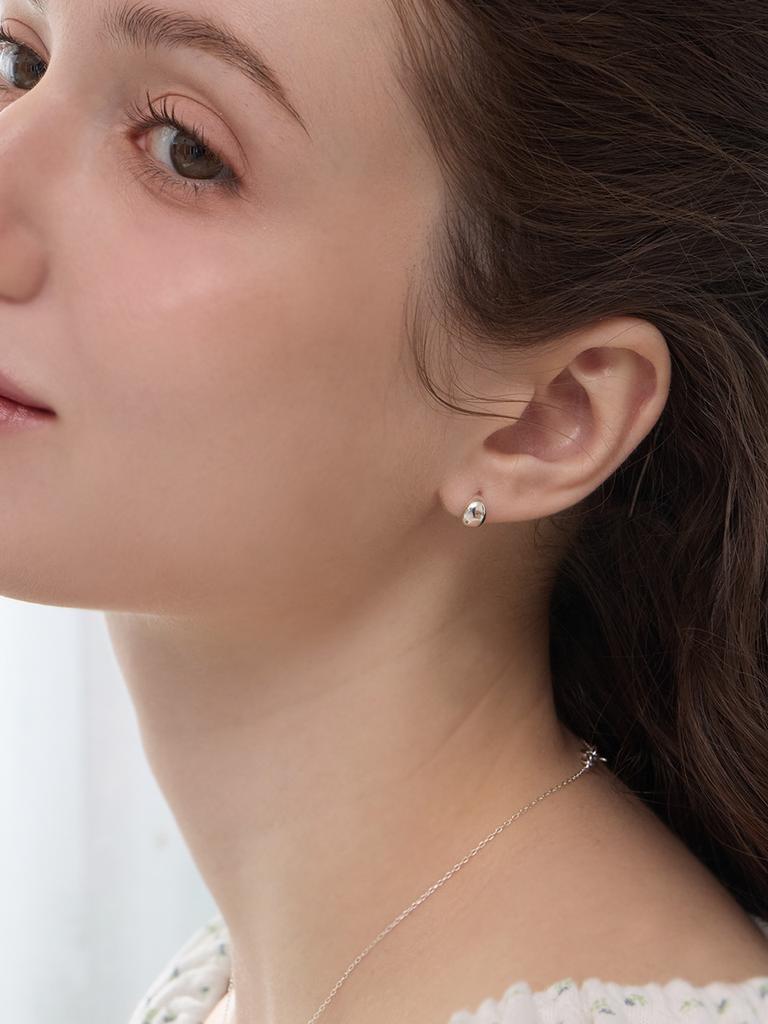 Lucore Silver 925 Modern Curved Volume Silver Earrings
