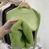 One Piece Velvet High Neck Sweater with Thickened Velvet for Women, Autumn and Winter New Warm Long Sleeved Base Sweater