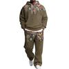Completo con Felpa e Pantaloni da Tuta da Uomo con Vita Elastica, Outfit Casual Due Pezzi