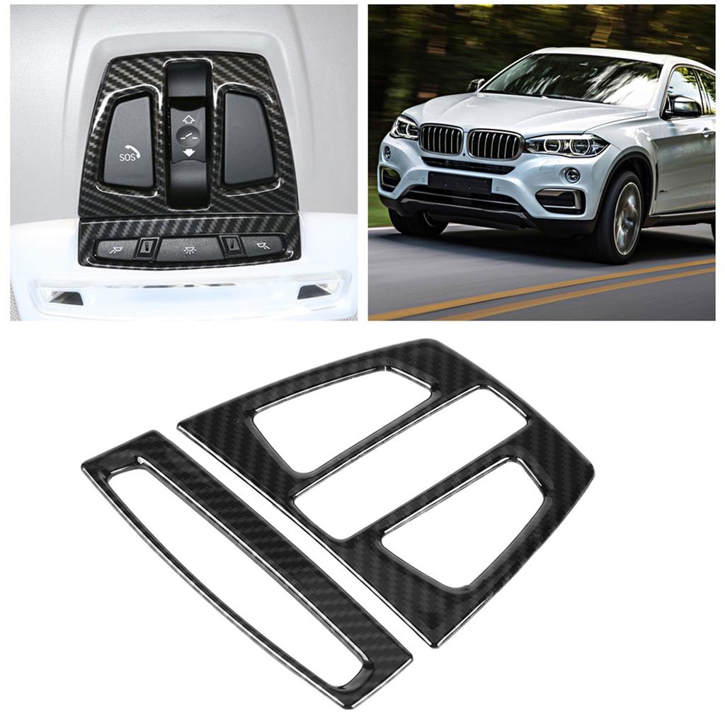 2pcs Carbon Fiber Front Reading Light Panel Cover Trim for 3 Series F30 GT F34 X5 X6 X1 X2