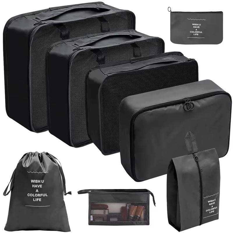 8 Pcs Set Travel Organizer Storage Bags Suitcase Packing Cubes Set Cases Portable Luggage Clothes Shoe Tidy Pouch Folding