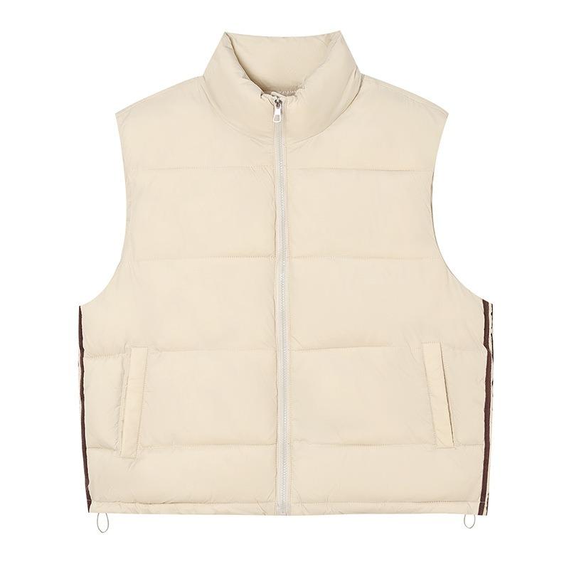 Jesienno-zimowa puchowa bawełniana kamizelka damska odzież luźna w stylu college top kamizelka kurtka