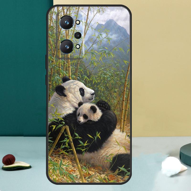 Cartoon Cute Panda Bear For Realme 13 12 10 11 14 Pro Plus GT 6 5 6T GT7 Pro C55 C53 C51 C21Y C25S C75 C67 C61 Case