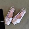 French Flower Shallow Mouth Single Shoes Female Spring and Summer 2025 New Fairy Wind Bag Head Rear Empty Flat Sandals