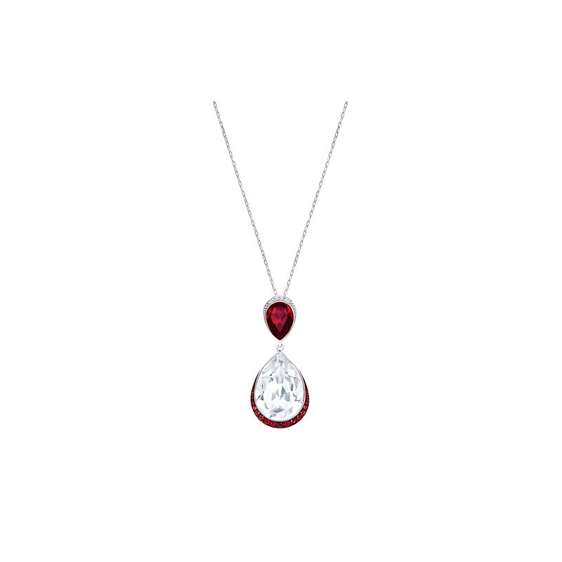 Swarovski Doppel-Wassertropfen Metallhalskette Damen Halskette 5236077 Silver,F white