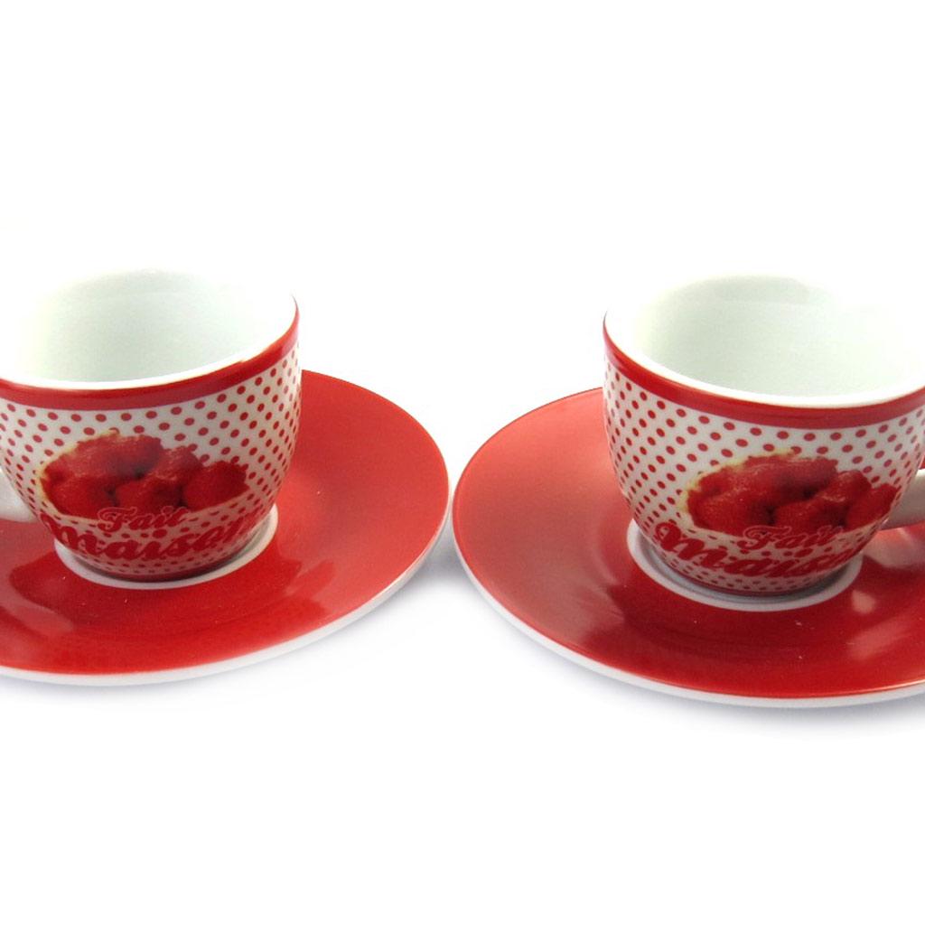 Les Trésors De Lily [M6364] - Box of 2 Homemade 'Terroir Français' Coffee Cups - 5x6 Cm